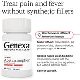 Genexa Extra Strength Acetaminophen Pain Fever Relief 50 Caplets